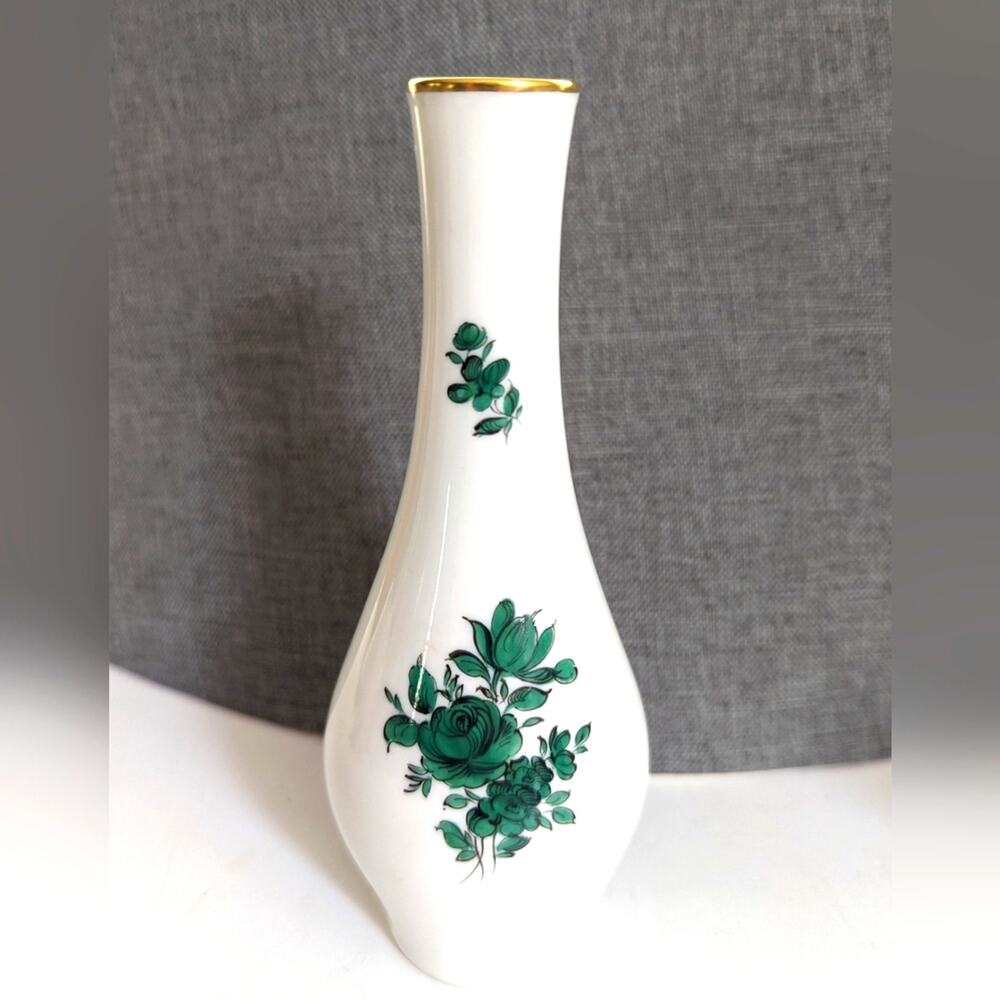 Wien Augarten Austria Maria Theresa Floral Pattern 5098 Ceramic Small Vase 6"